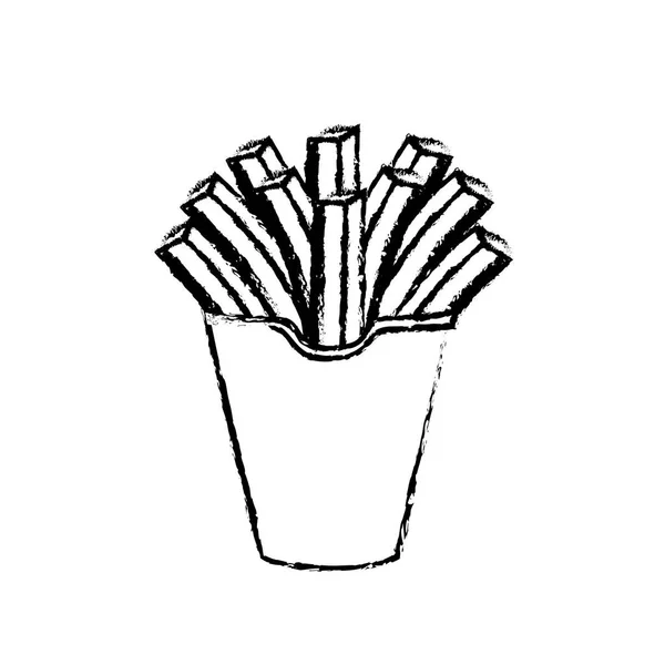 Figure Délicieuse Frites Repas Restauration Rapide Français Illustration Vectorielle — Image vectorielle