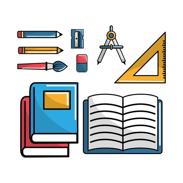 Cuaderno Escuela Herramientas Icono Vector Ilustración Diseño Imagen — Archivo Imágenes Vectoriales