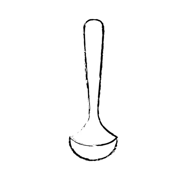 Figur Schöpfkelle Küchenutensil Objekt Küche Vektor Illustration — Stockvektor