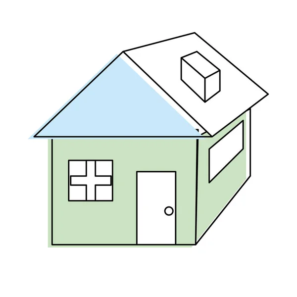 Nice House Architecture Design Icon Vector Illustration — Stock Vector