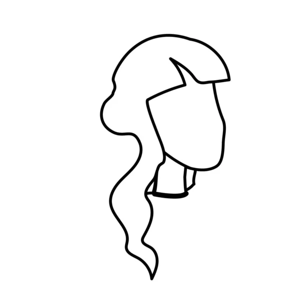 Line Beauty Woman Face Hairstyle Vector Illustration — Stok Vektör