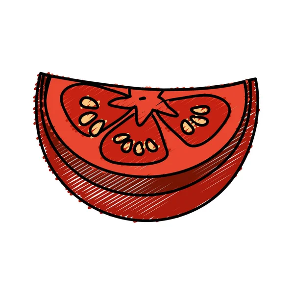 Trozo Fresco Vegetal Órgano Tomate Ilustración Vectorial — Vector de stock