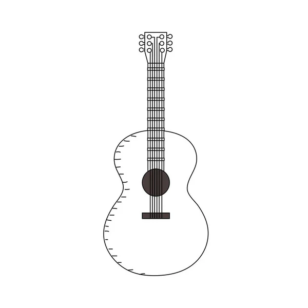 Лінія Акустичної Гітари Грати Музичний Інструмент Векторні Ілюстрації — стоковий вектор