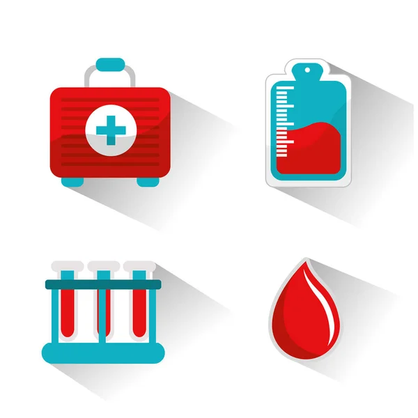 Δωρεά Αίματος Εργαλεία Εικονίδιο Εικόνας Εικονογράφηση Διάνυσμα — Διανυσματικό Αρχείο