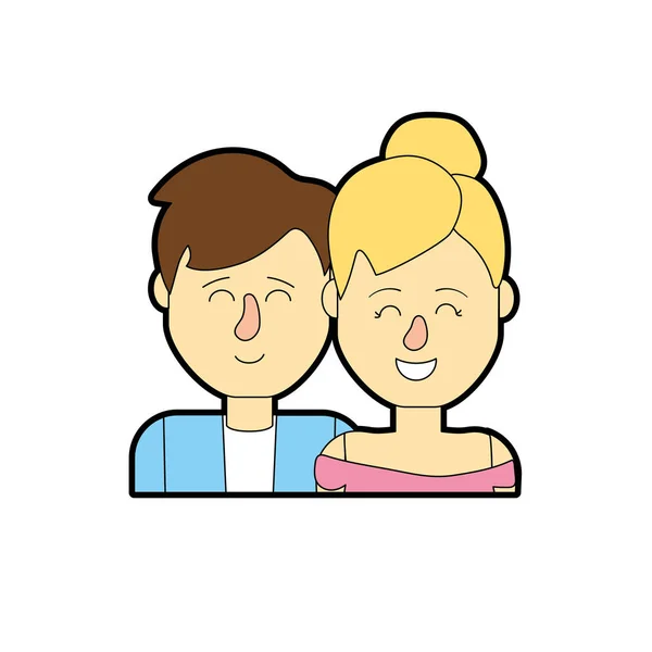 Beau Couple Avec Illustration Vectorielle Conception Coiffure — Image vectorielle