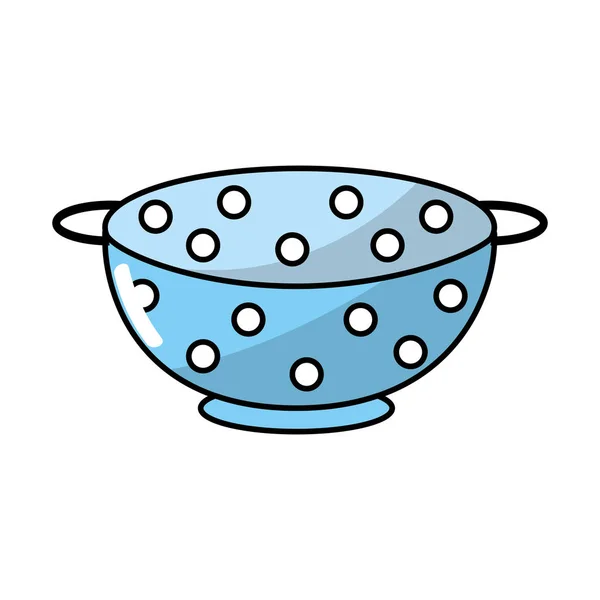 料理のベクトル図のザル キッチン器具オブジェクト — ストックベクタ