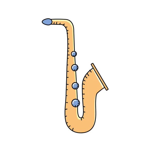 Saxofon Musikaliska Instrument Att Spela Musik Vektorillustration — Stock vektor
