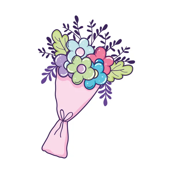 Bouquet Flowers Icon Vector Illustration — Stock Vector