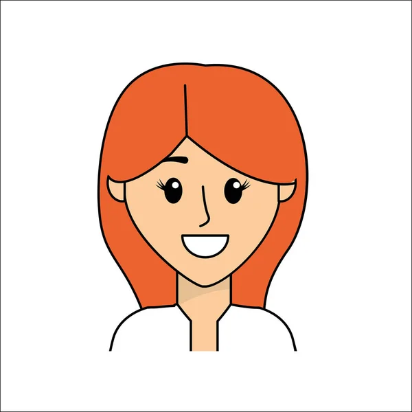 Personnes Icône Femme Visage Heureux Dessin Vectoriel Illustration — Image vectorielle