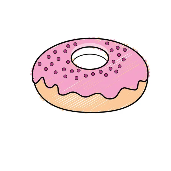 Dlicious Und Süße Donut Bäckerei Vektorillustration — Stockvektor