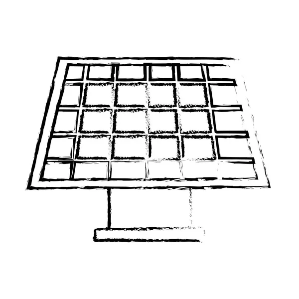 Line Solar Energy Care Ecology Planet Vector Illustration — Stok Vektör