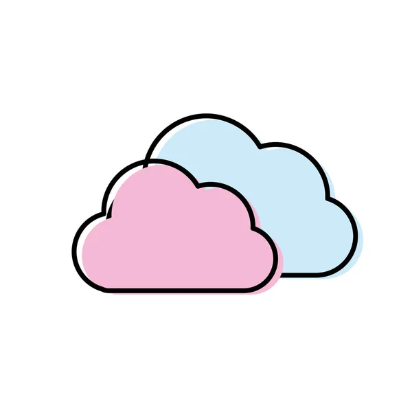 Clouds Natural Weather Sky Design Vector Illustration — Stock Vector