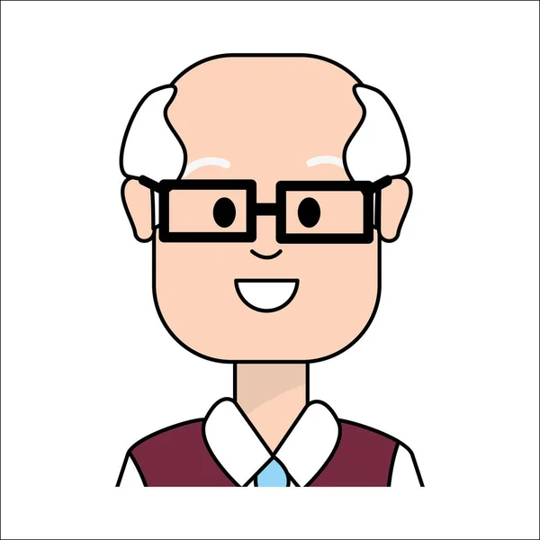 Personas Hombre Cara Feliz Con Gafas Icono Vector Ilustración — Vector de stock