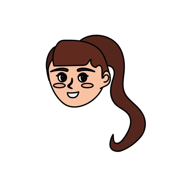 アバター幸せな女顔髪型デザイン ベクトル イラスト — ストックベクタ