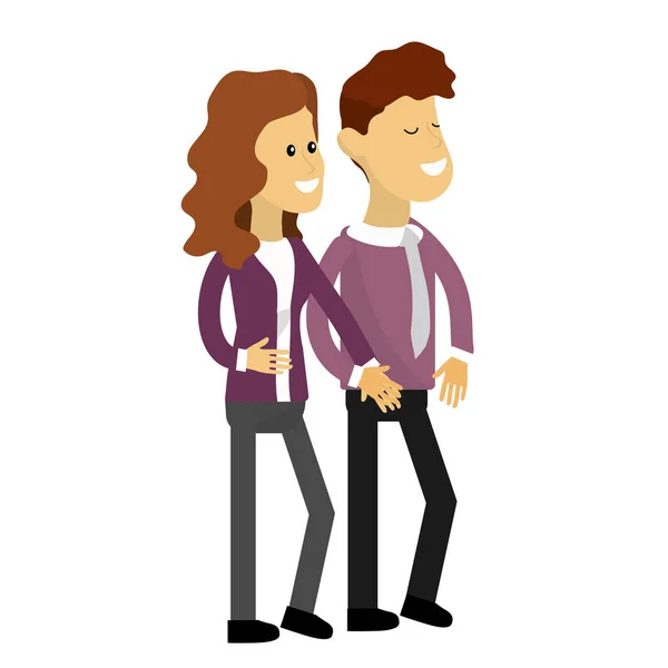 Heureux Couple Mignon Avec Une Usure Élégante Illustration Vectorielle — Image vectorielle