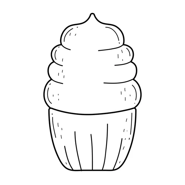 Delicious Cupcake Happy Birthday Celebration Vector Illustration — Stock Vector