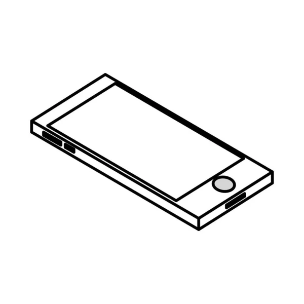 Linha Tecnologia Smartphone Para Comunicação Eletrônica Vetor Ilustração —  Vetores de Stock