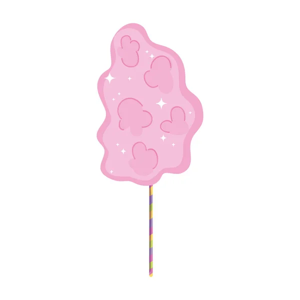 Süße Zuckerwatte Symbol Vektor Illustration Design — Stockvektor