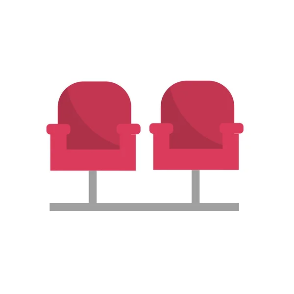 Cinema Chair Watch Movie Scene Vector Illustration — Stock Vector