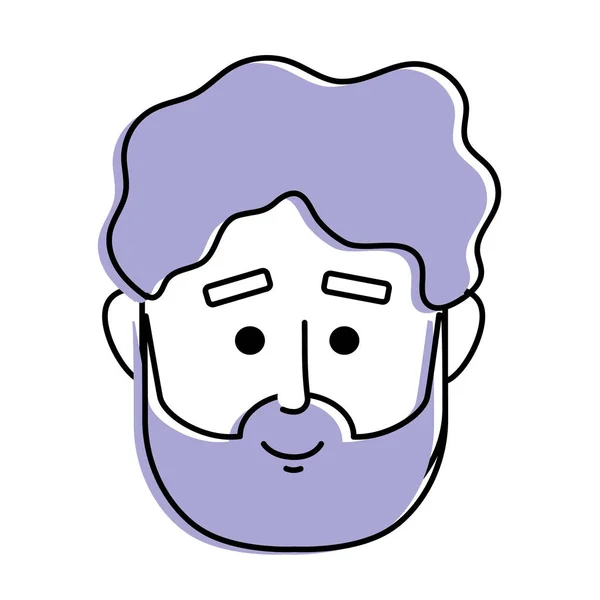 Mann Gesicht Mit Frisur Design Vektor Illustration — Stockvektor