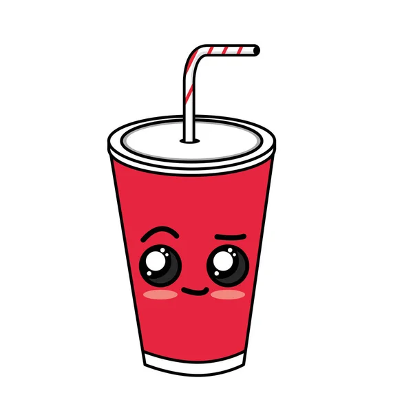 Kawaii Carino Delizioso Soda Bevanda Vettore Illustrazione — Vettoriale Stock