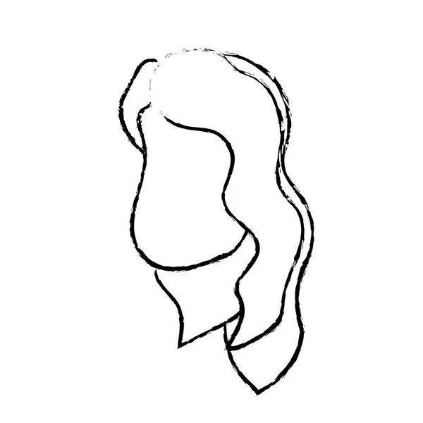 Figure Avatar Woman Face Hairstyle Design Vector Illustration — Stock Vector