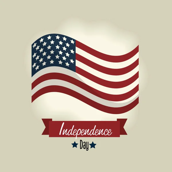 Independence Day Flag Ribbon Design Vector Illustration Design — 스톡 벡터