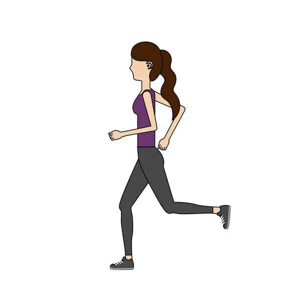 Femme Saine Faisant Exercice Vectoriel Illustration Conception — Image vectorielle