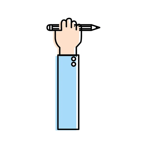 Mão Com Desenho Ferramenta Lápis Ilustração Vetorial —  Vetores de Stock