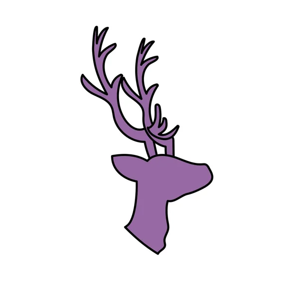 Deer Wild Animal Natural Reserve Vector Illustration — Stock Vector