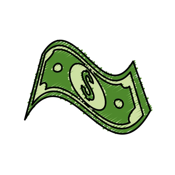 Bill Zielony Dolar Pieniądze Projektowania Ilustracja Wektorowa — Wektor stockowy