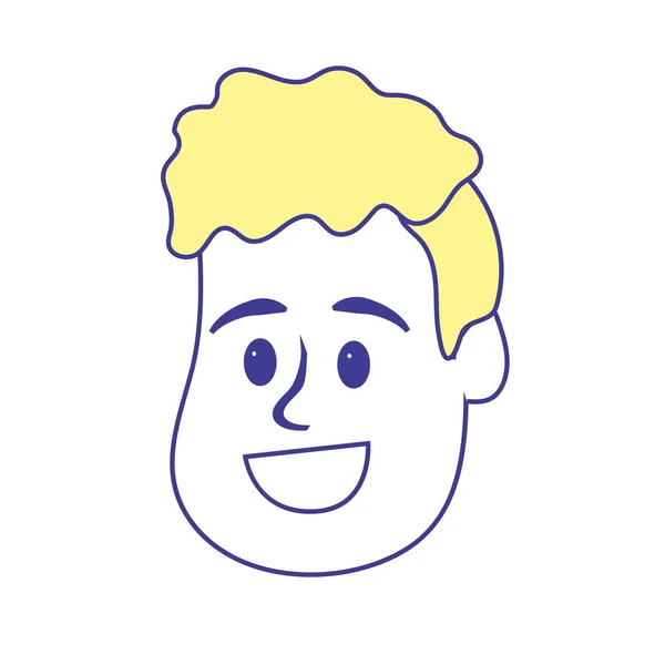 Happy Nice Head Man Hairstyle Vector Illustration — Stock Vector