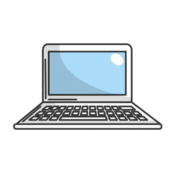 Technologie Laptop Business Information Vektor Illustration — Stockvektor