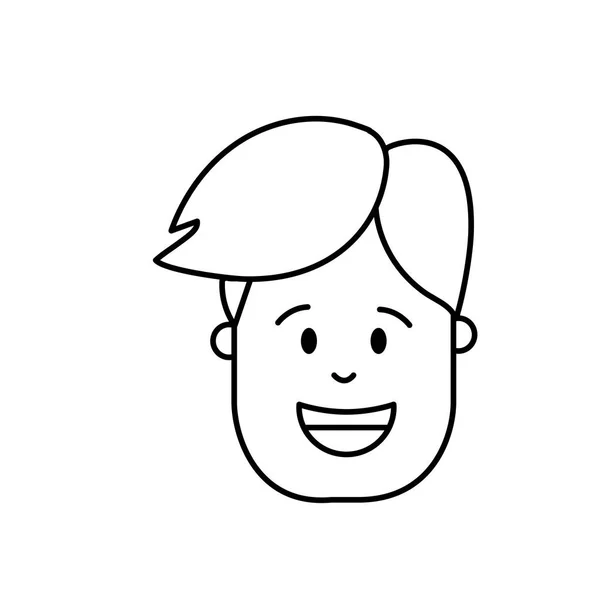 Línea Hombre Cabeza Con Diseño Peinado Vector Ilustración — Vector de stock