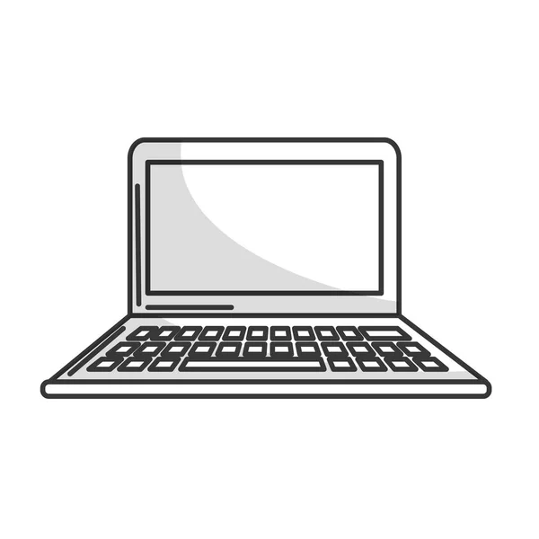 Line Technology Laptop Business Information Vector Illustration — Stock Vector