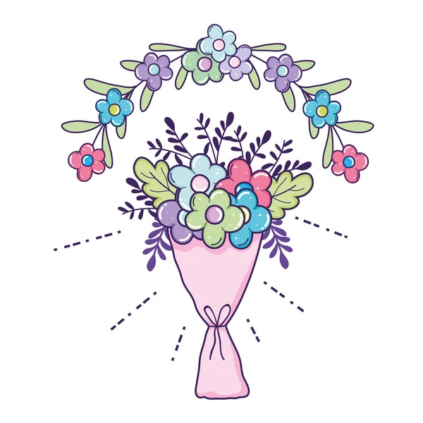 花アイコンの花束 ベクトル図 — ストックベクタ