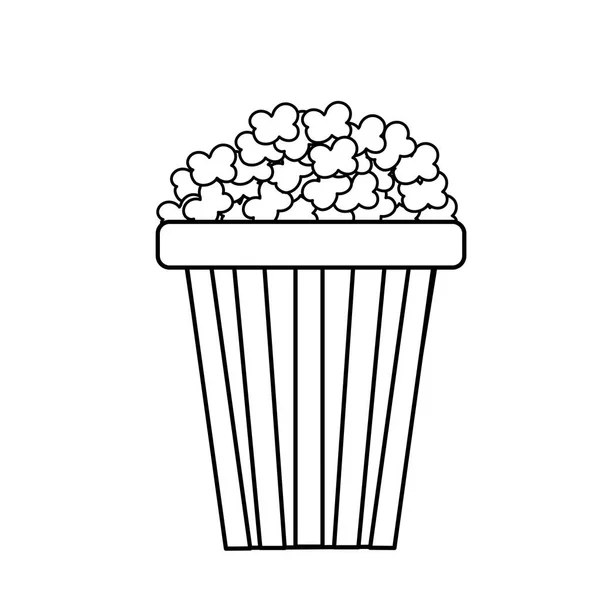 Linie Leckeres Und Salziges Popcorn Zum Essen Kino Vektorillustration — Stockvektor