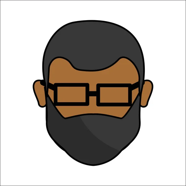 Mensen Avatar Gezicht Mannen Met Glazen Pictogram Vector Illustratie Ontwerp — Stockvector