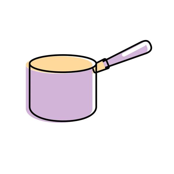 Pot Kitchen Utensil Object Cuisine Vector Illustration — 스톡 벡터