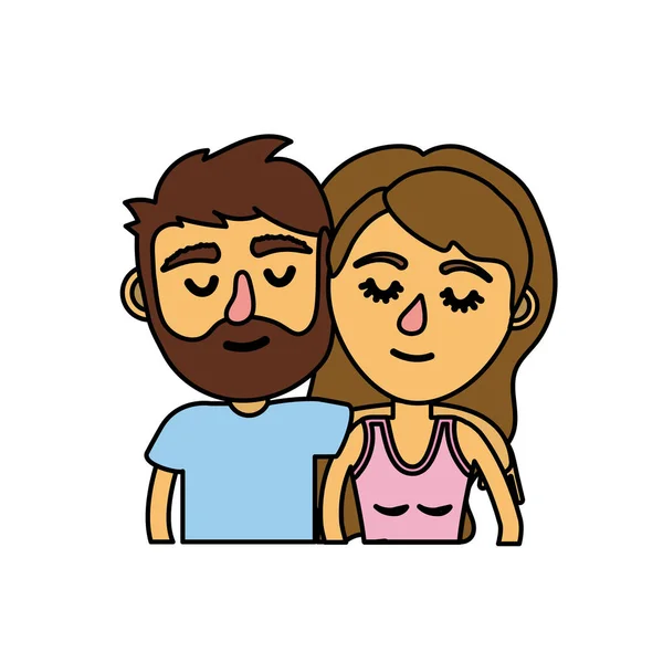 Amoureux Couple Avec Illustration Vectorielle Conception Coiffure — Image vectorielle