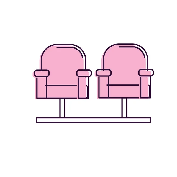 Chaise Cinéma Pour Regarder Scène Film Illustration Vectorielle — Image vectorielle