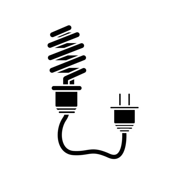 Konturu Zapisać Żarówka Kabel Zasilający Projektowania Ilustracja Wektorowa — Wektor stockowy