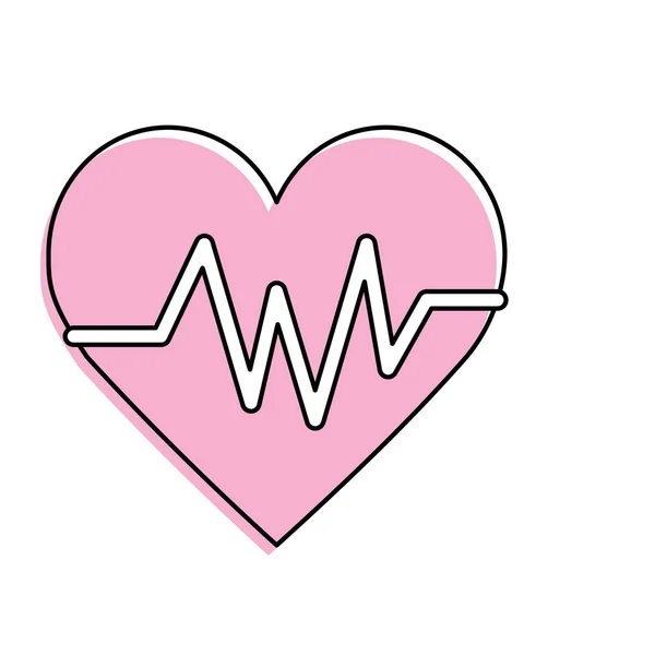 Elemento Latido Del Corazón Para Conocer Ilustración Vector Ritmo Cardíaco — Vector de stock