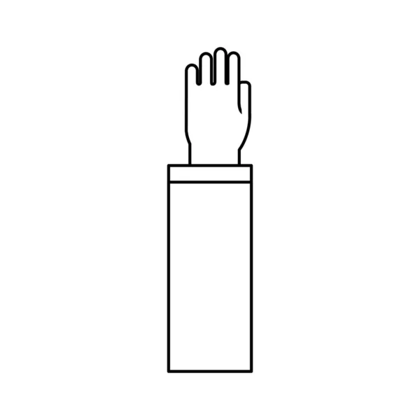 Hand Line Met Formele Pak Vector Illustratie Ontwerp — Stockvector