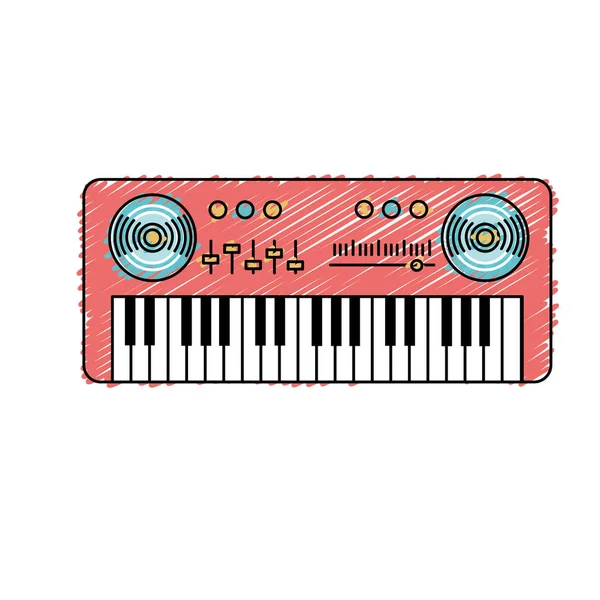 Piano Instrumento Musical Para Tocar Música Vetor Ilustração — Vetor de Stock