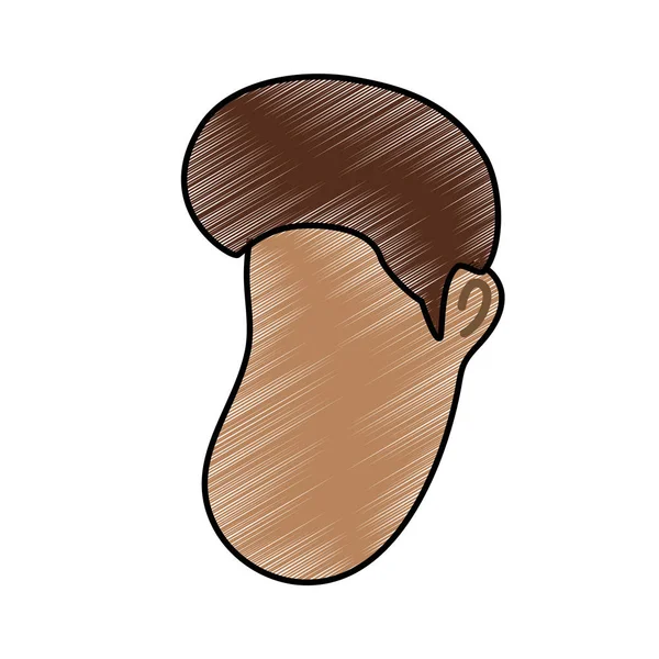 Avatar Cara Homem Com Desenho Penteado Ilustração Vetorial — Vetor de Stock