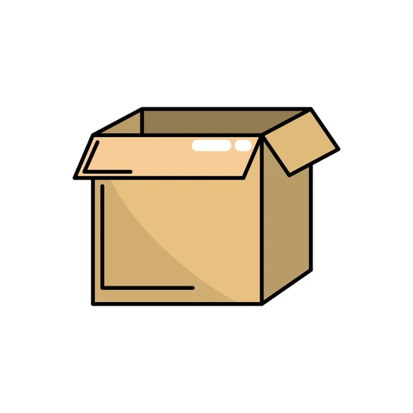 Caja Cuadrada Paquete Diseño Abierto Vector Ilustración — Archivo Imágenes Vectoriales