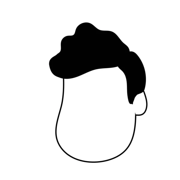 Γραμμή Καλός Άνθρωπος Πρόσωπο Haistyle Σχεδιασμό Εικονογράφηση Διάνυσμα — Διανυσματικό Αρχείο