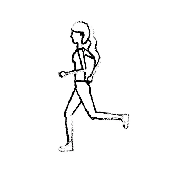 Figure Femme Saine Faisant Exercice Vecteur Illustration Conception — Image vectorielle