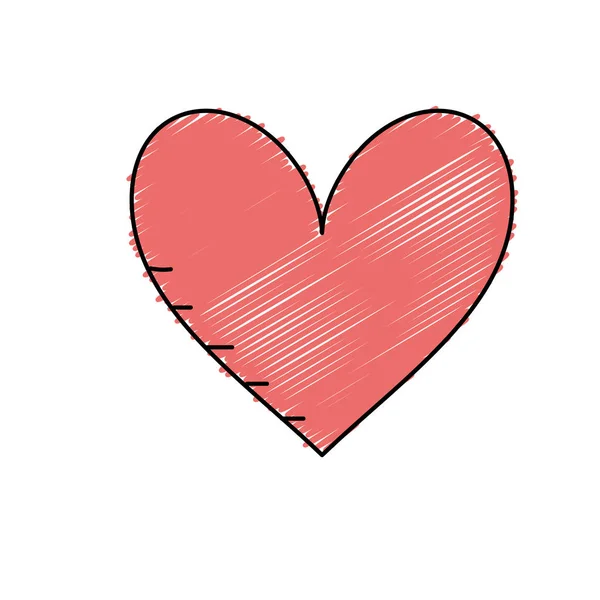 Corazón Con Amor Pasión Símbolo Icono Vector Ilustración — Vector de stock